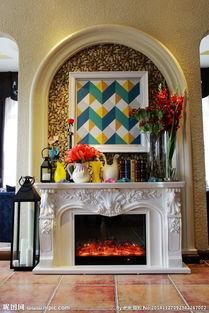 欧美壁炉墙装饰图片,古典与现代的完美融合